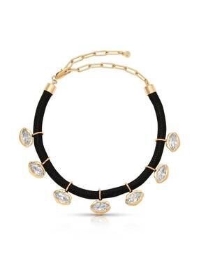 NEW ETTIKA women's midnight crystal choker in black
